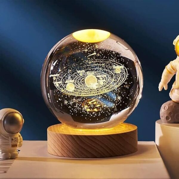 3D Crystal Ball Lamp - LED Lamp for Bedroom - Moon Lamp - Night Light For Room - Solar System Ball - Moon Light - Home Decoration Items